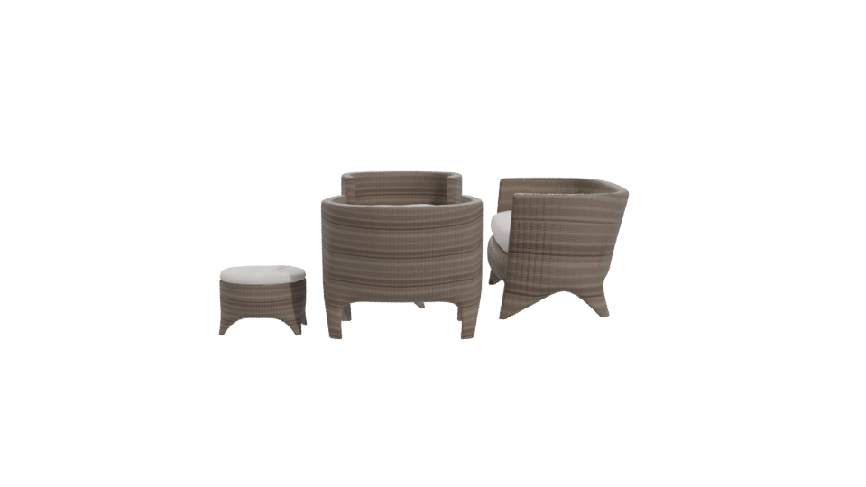 Stylish Outdoor Seating Set 3D - Professional 3D Model Render 11