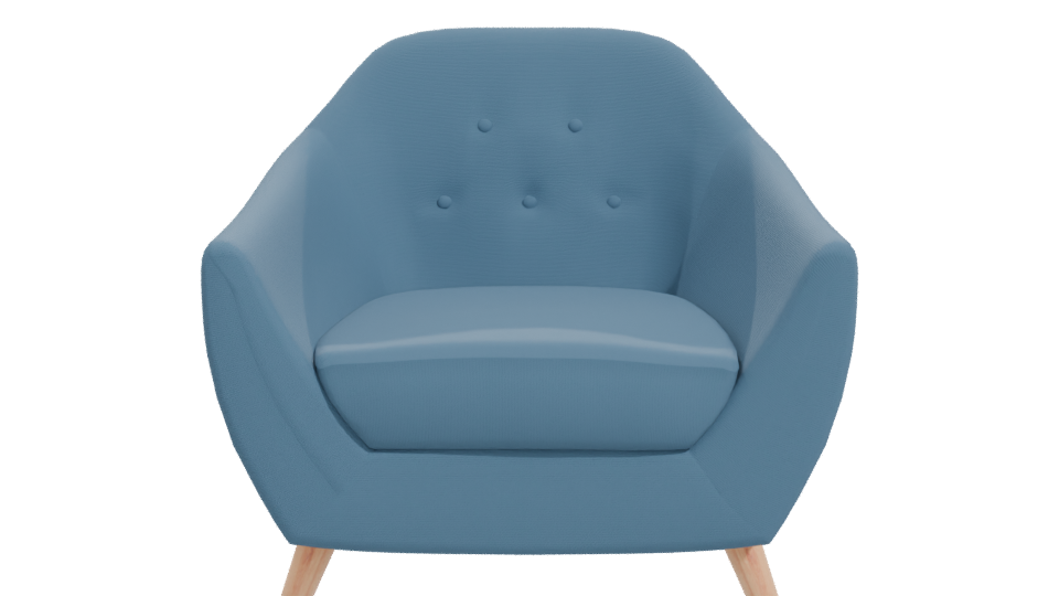 Stylish Blue Accent Chair 3D - Professional 3D Model Render 11