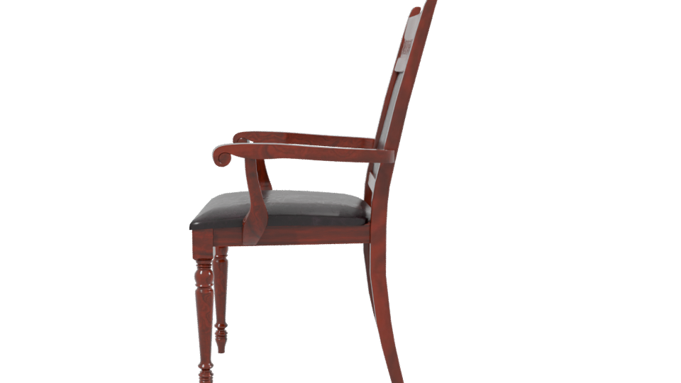 Elegant Wooden Armchair 3D Model - Professional 3D Model Render 2