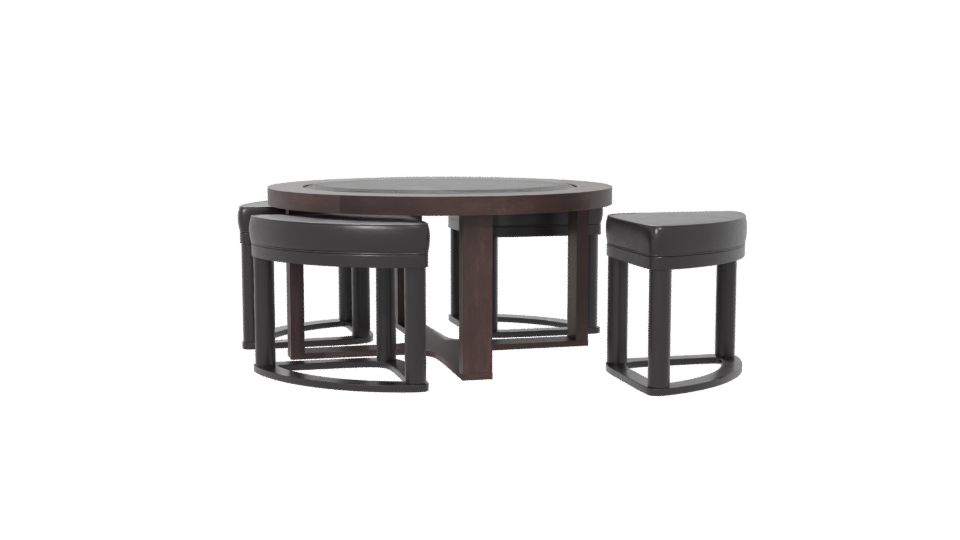 Stylish Round Dining Table Set - Professional 3D Model Render 6