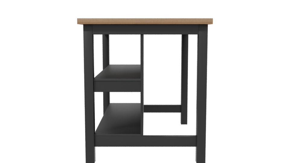 Industrial Metal and Wood Storage Table 3D Model - Professional 3D Model Render 2
