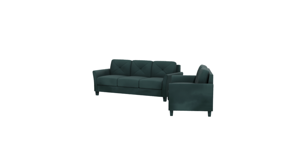Stylish Teal Sofa Set 3D - Professional 3D Model Render 12