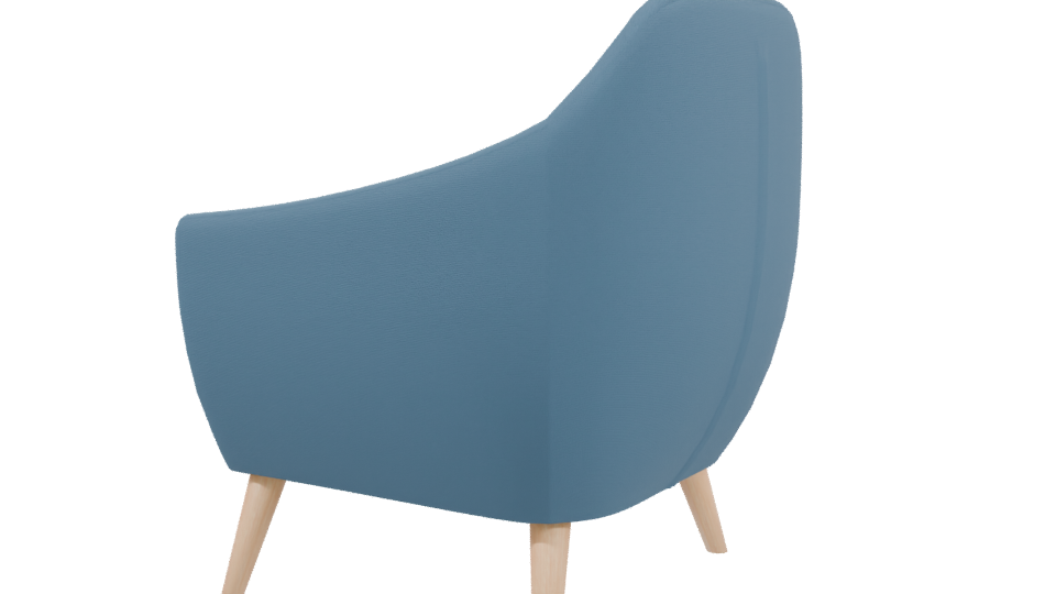 Stylish Blue Accent Chair 3D - Professional 3D Model Render 3
