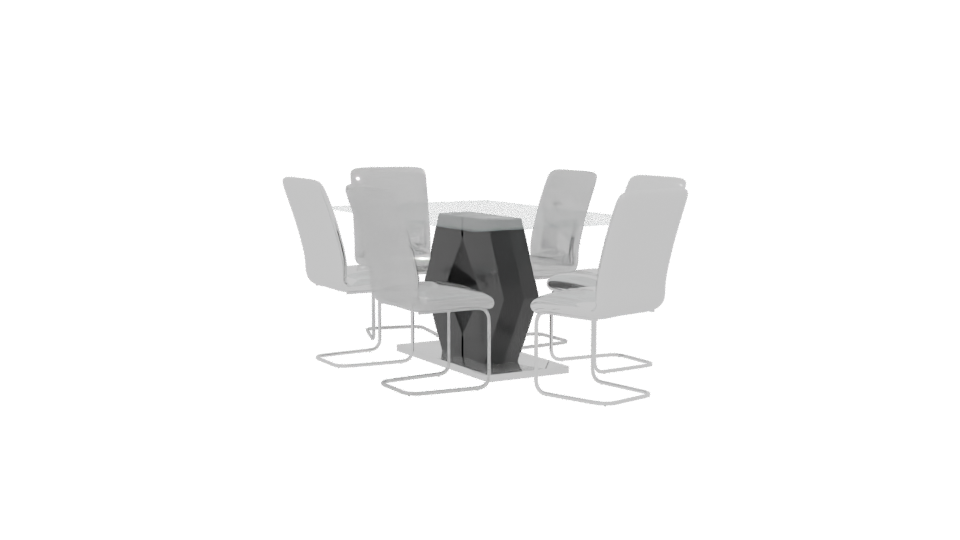 Contemporary Glass Dining Table Set - Professional 3D Model Render 13