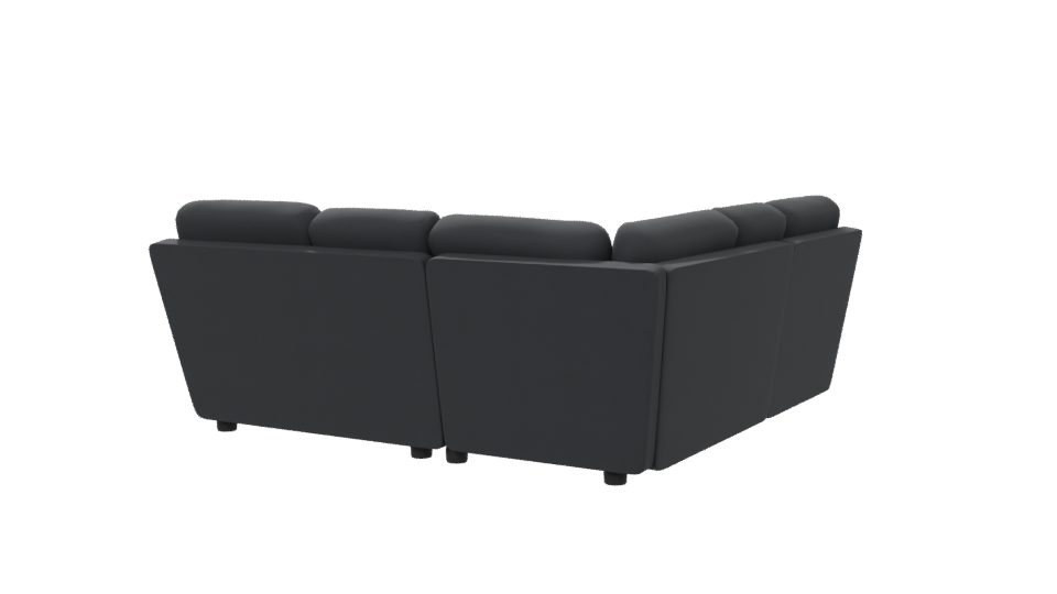 Stylish Black Sectional Sofa 3D - Professional 3D Model Render 6