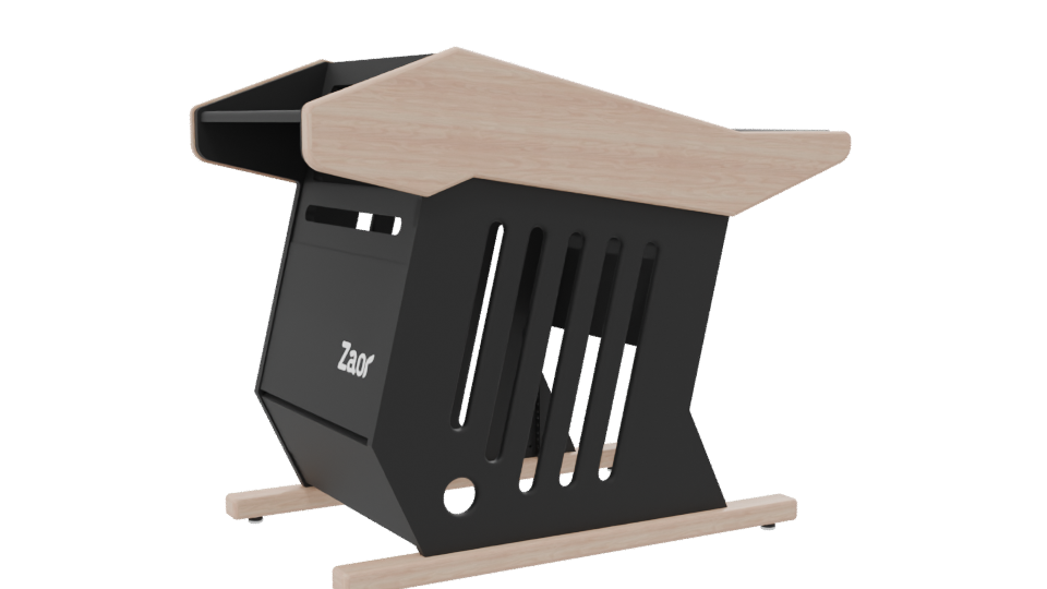 Stylish Wooden Baby Cradle Model - Professional 3D Model Render 7