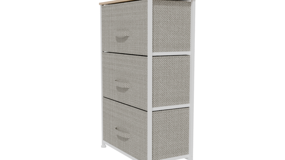 Modern 3-Drawer Chest 3D Model - Professional 3D Model Render 13