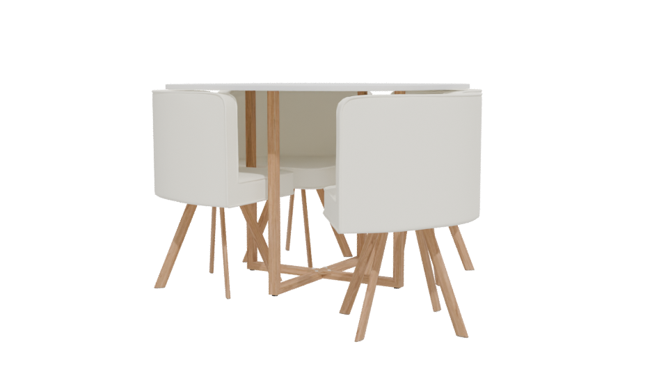 Modern Dining Table and Chairs Set - Professional 3D Model Render 12
