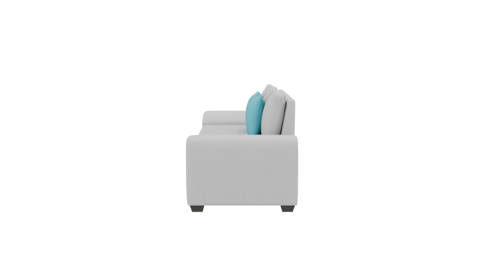 Modern Minimalist White Sofa with Teal Cushions 3D Model - Professional 3D Model Render 2