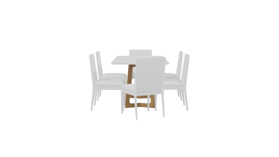 Stylish Modern Dining Table with Chairs 3D Model - Professional 3D Model Render 2
