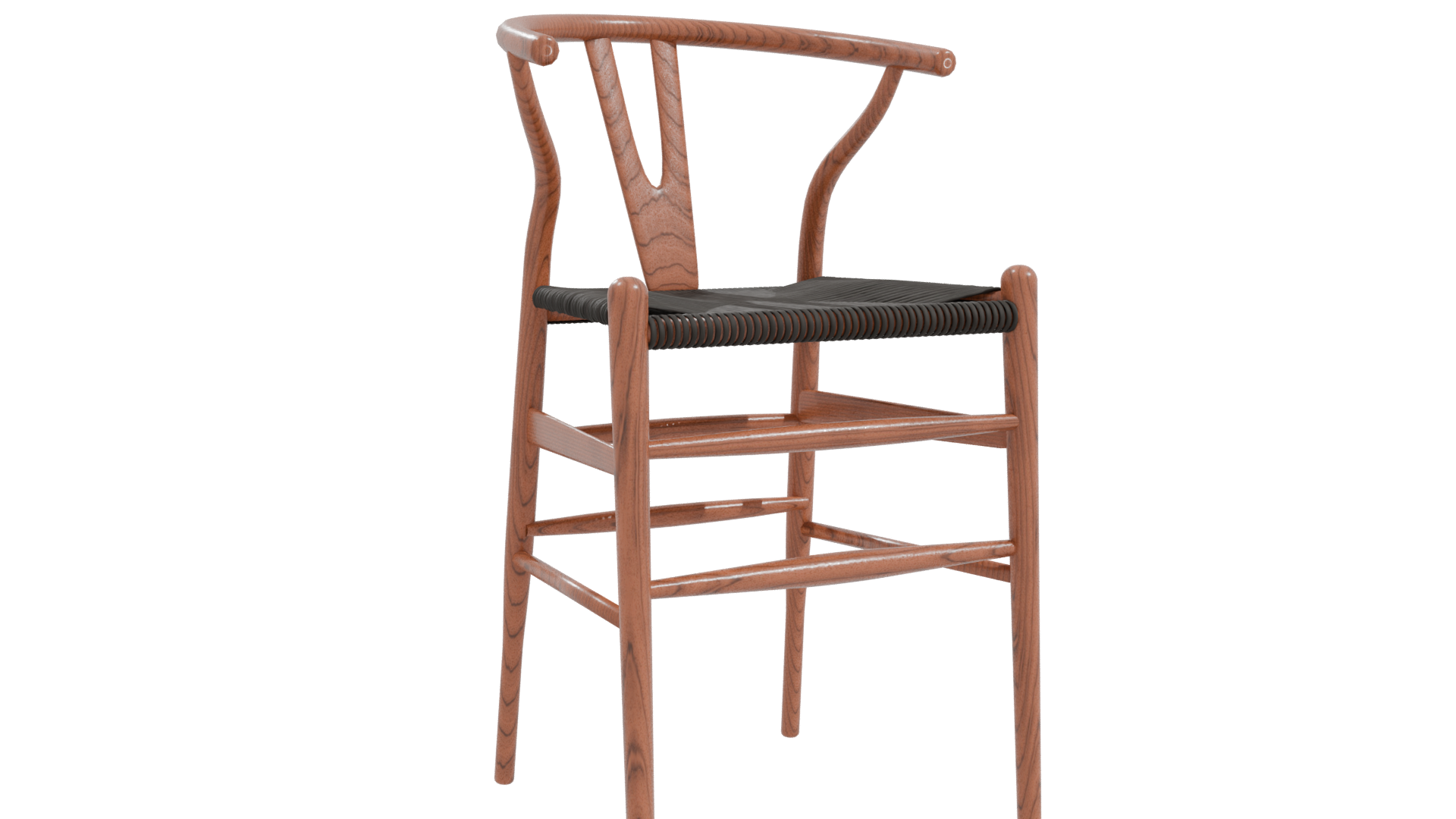 Stylish Wooden Barstool Model - Professional 3D Model Render 25