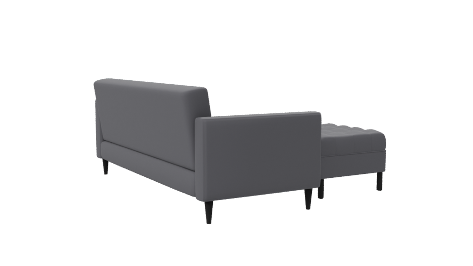 Retro Sofa with Poufs 3D Model - Professional 3D Model Render 7