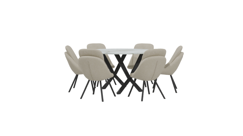 Stylish Dining Table Set 3D - Professional 3D Model Render 4