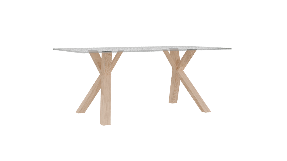 Modern Glass Top Dining Table - Professional 3D Model Render 4