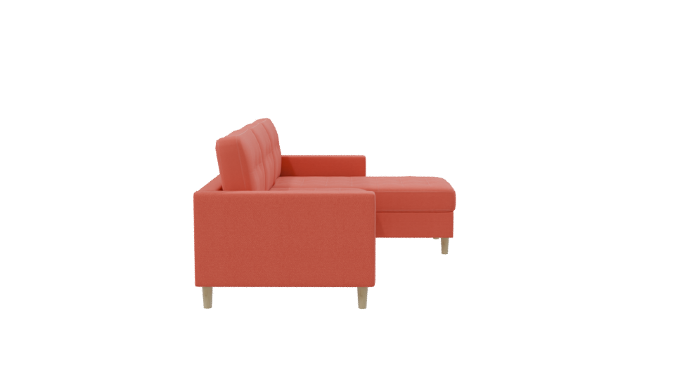 Contemporary Fabric Sectional Sofa 3D Model - Professional 3D Model Render 8