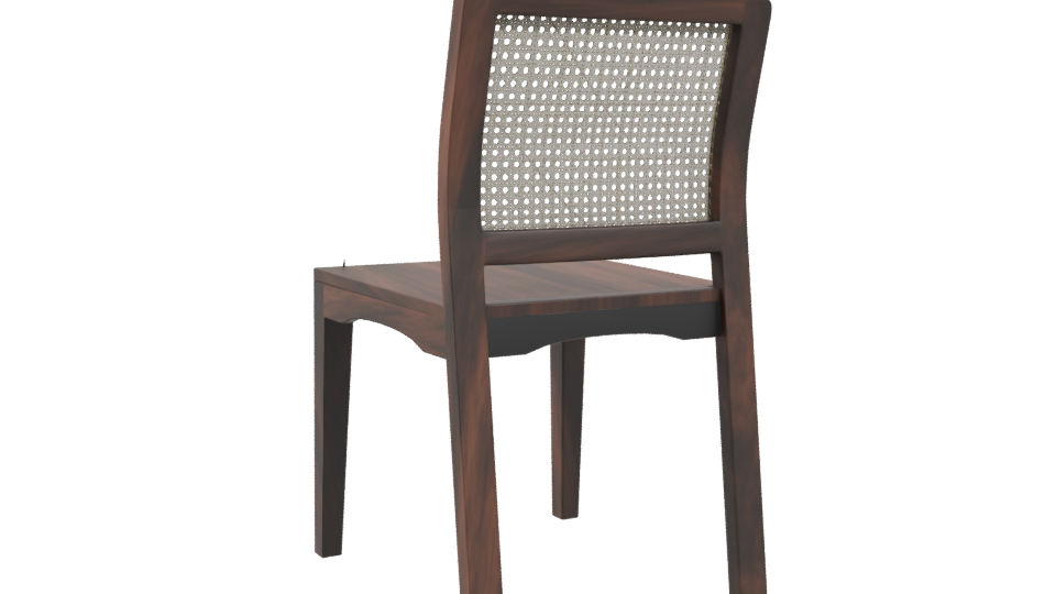 Elegant Wooden Dining Chair 3D Model - Professional 3D Model Render 4