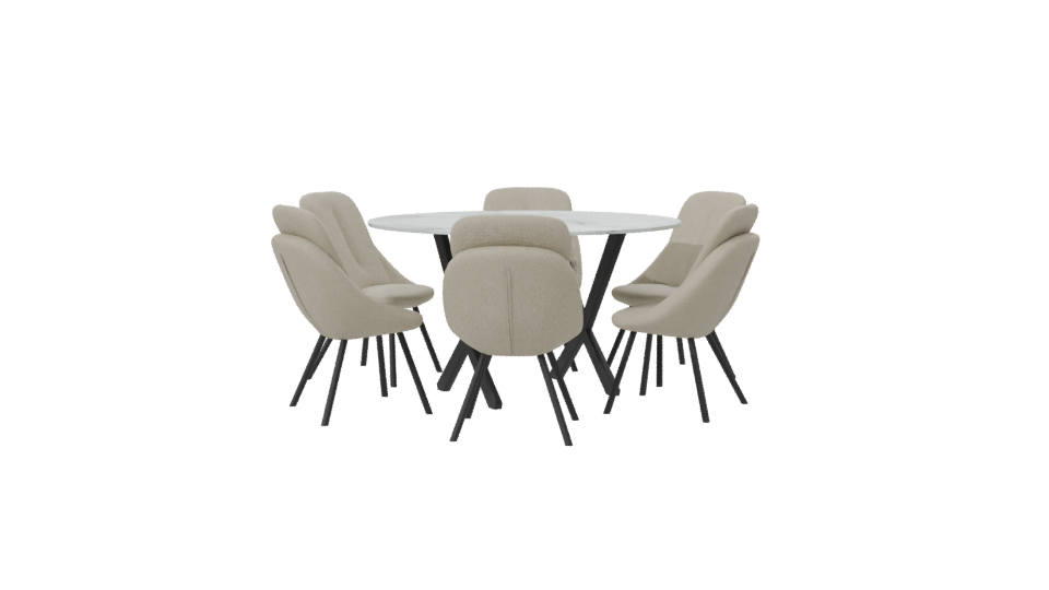 Stylish Dining Table Set 3D - Professional 3D Model Render 7
