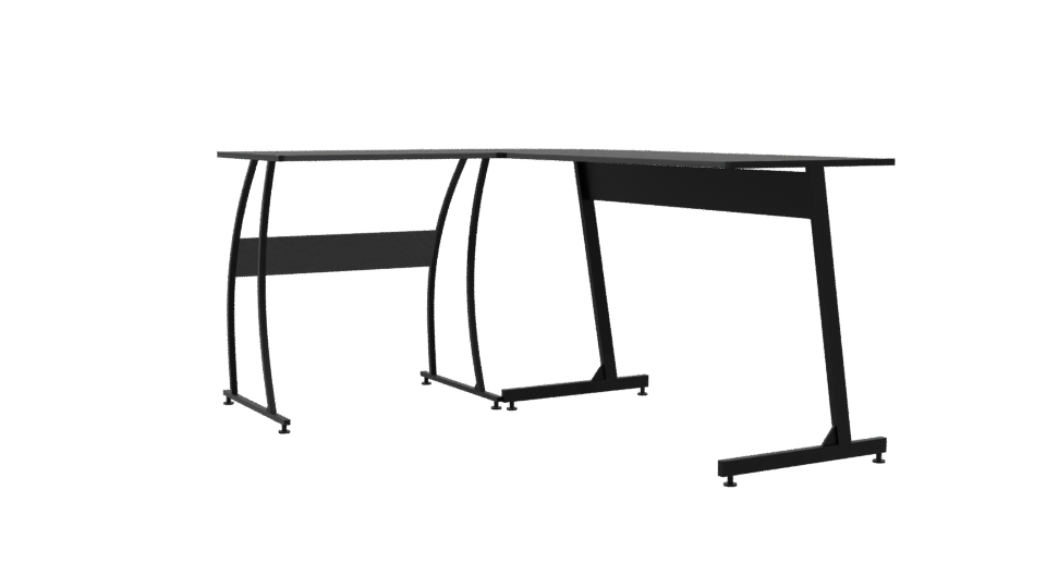 Contemporary L-Shaped Office Desk 3D Model - Professional 3D Model Render 4