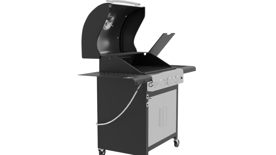 Stylish Outdoor Gas Grill 3D - Professional 3D Model Render 9