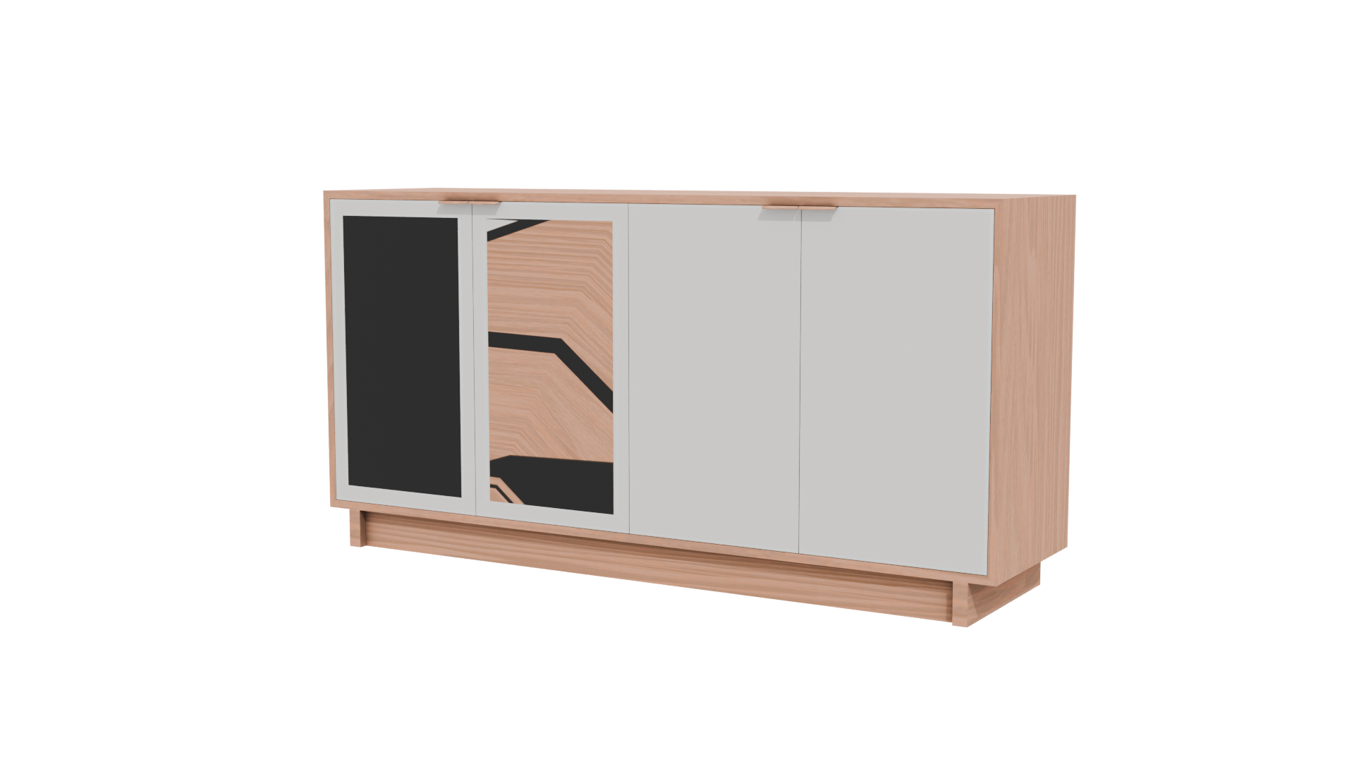 Contemporary Wooden Storage Cabinet 3D Model - Professional 3D Model Render 12