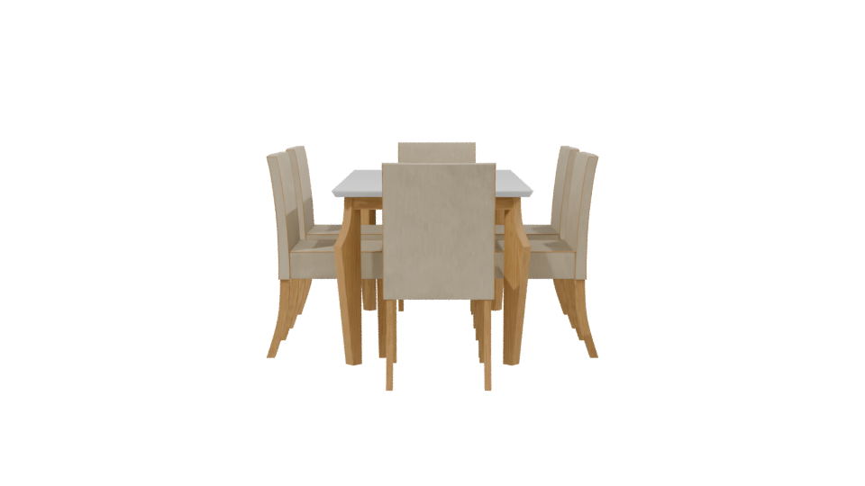 Stylish Modern Dining Table Set 3D Model - Professional 3D Model Render 2