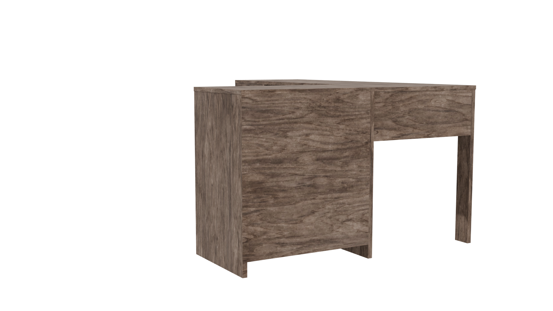 L-Shaped Wooden Desk 3D Model - Professional 3D Model Render 4