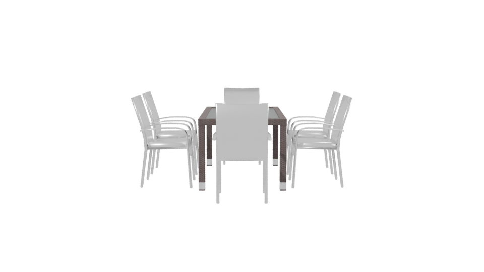 Stylish Outdoor Dining Set 3D - Professional 3D Model Render 2