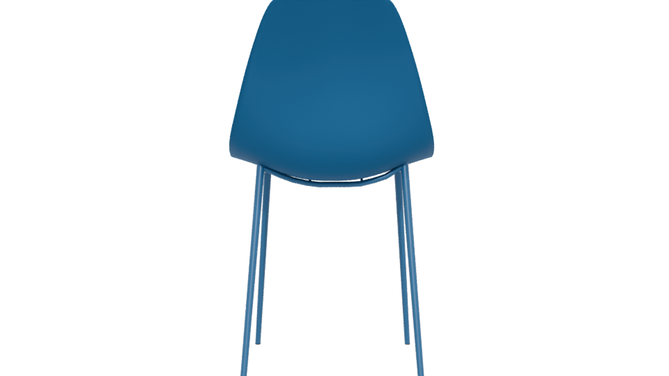 Sleek Blue Dining Chair Model - Professional 3D Model Render 5