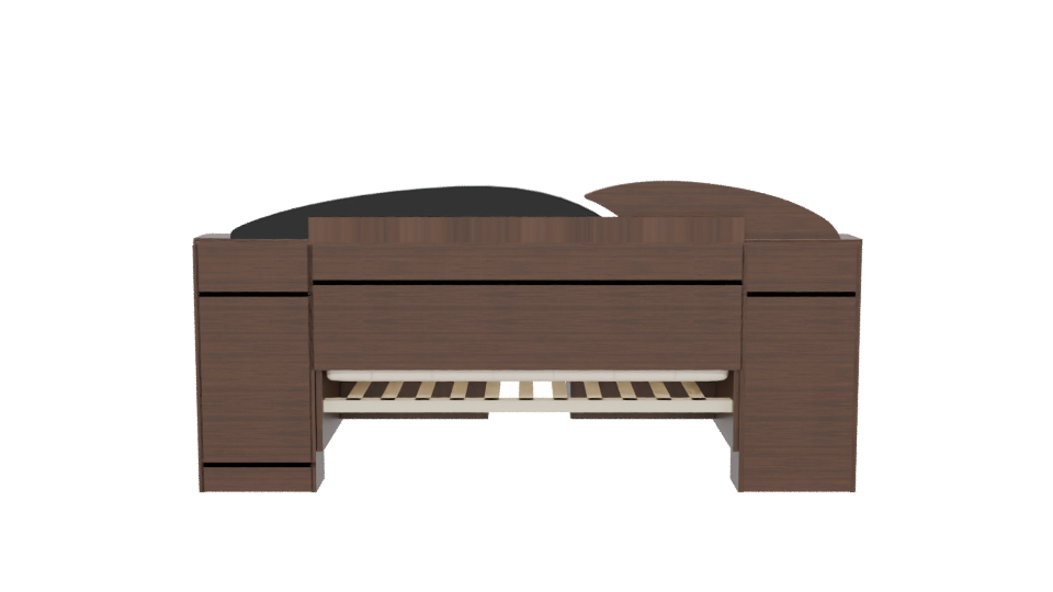 Contemporary Wooden Bed 3D Model - Professional 3D Model Render 5