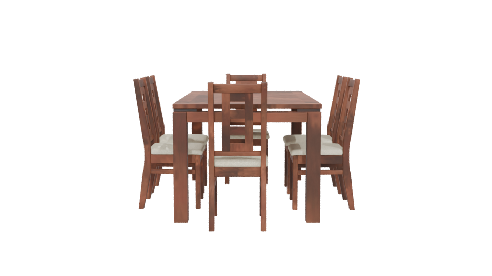Contemporary Wooden Dining Set 3D Model - Professional 3D Model Render 5