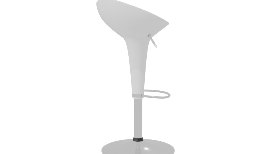 Stylish White Bar Stool 3D - Professional 3D Model Render 7