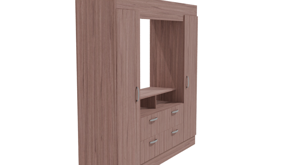Stylish Modern Wooden Entertainment Center 3D Model - Professional 3D Model Render 9