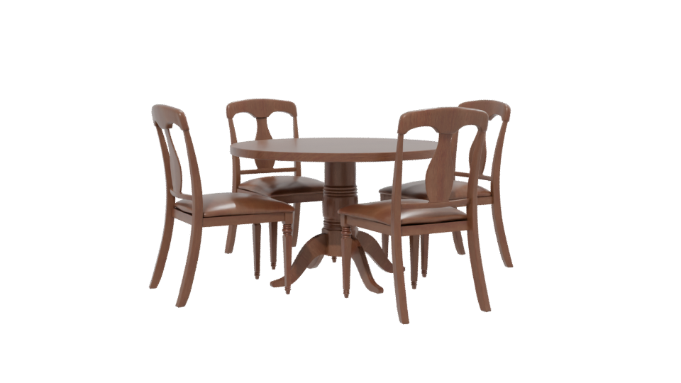 Elegant Wooden Dining Set 3D - Professional 3D Model Render 13