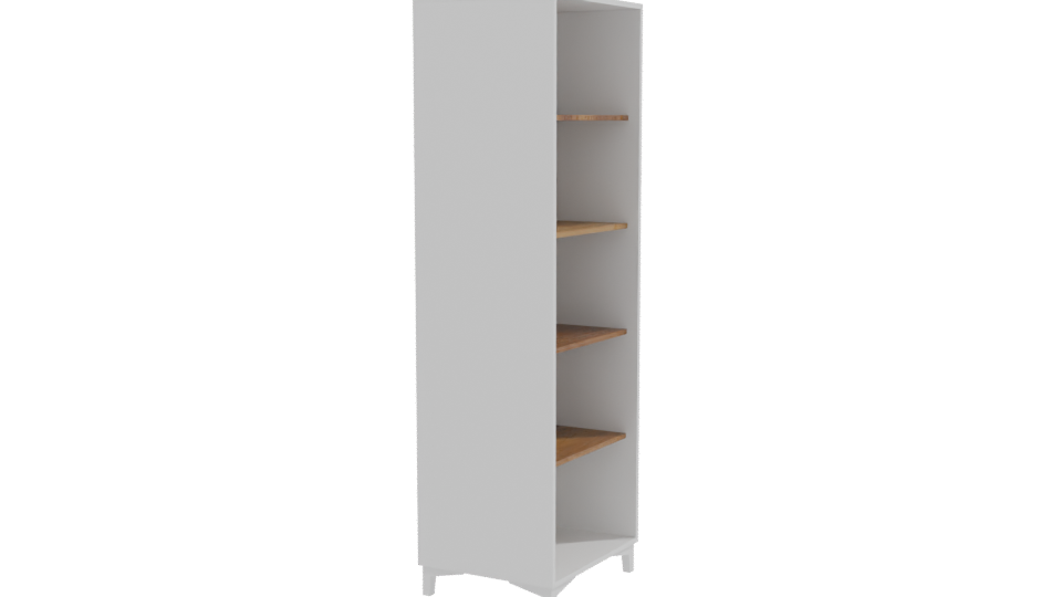 Minimalist Wooden Shelf Unit - Professional 3D Model Render 9