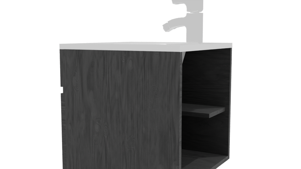 Modern Wooden Sink Cabinet 3D - Professional 3D Model Render 3