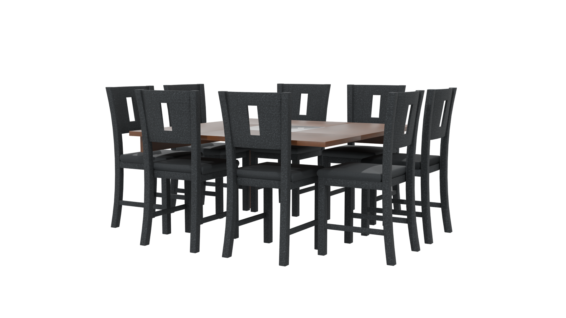 Square Dining Table Set 3D - Professional 3D Model Render 6