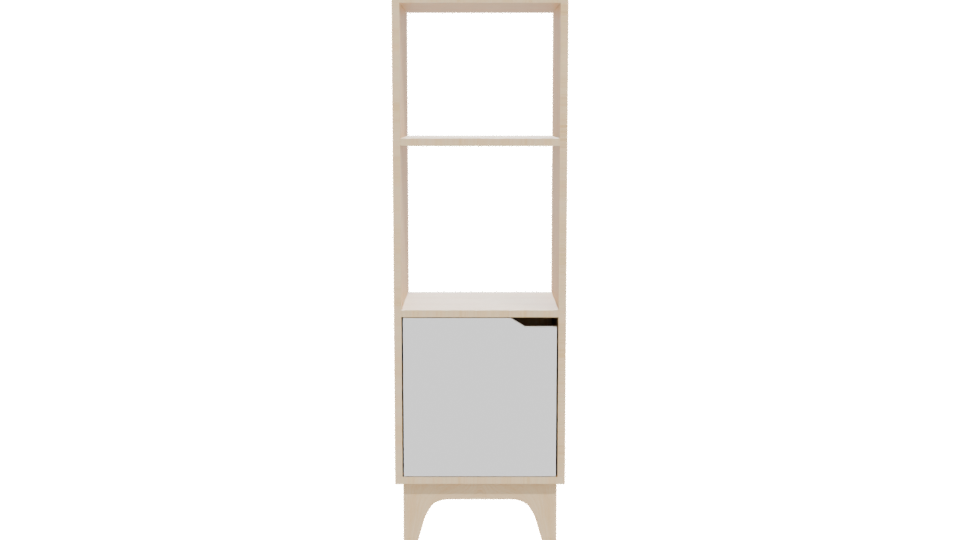 Minimalist Wooden Shelf Unit - Professional 3D Model Render 11