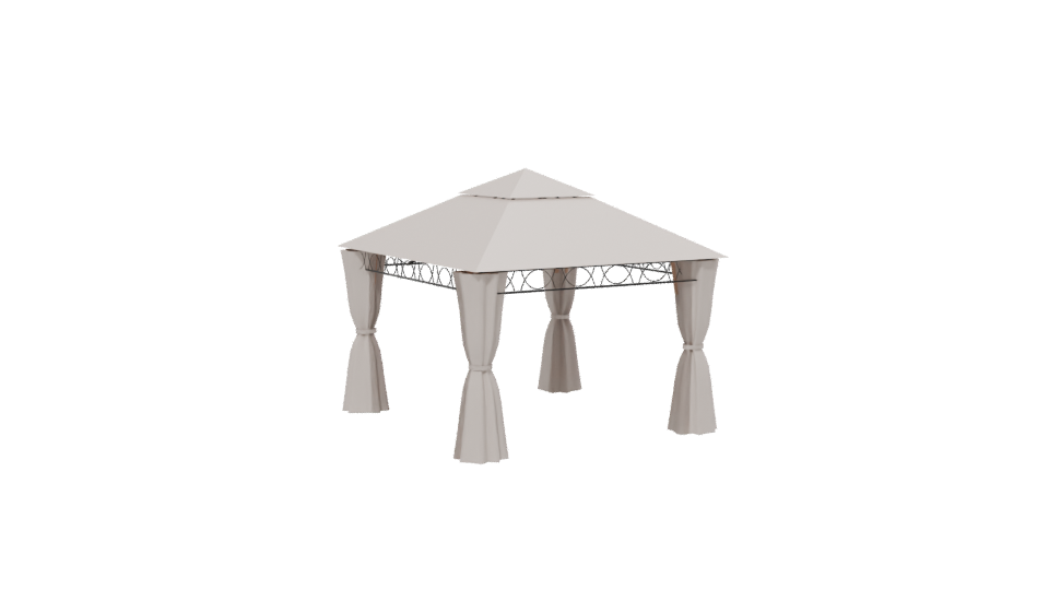 Elegant Outdoor Canopy Gazebo 3D Model - Professional 3D Model Render 13