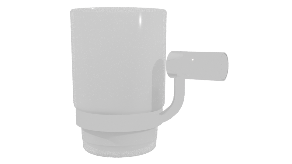 Stylish Glass Tumbler with Metal Base 3D Model - Professional 3D Model Render 3