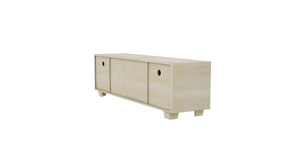 Stylish Wooden TV Stand 3D Model - Professional 3D Model Render 7