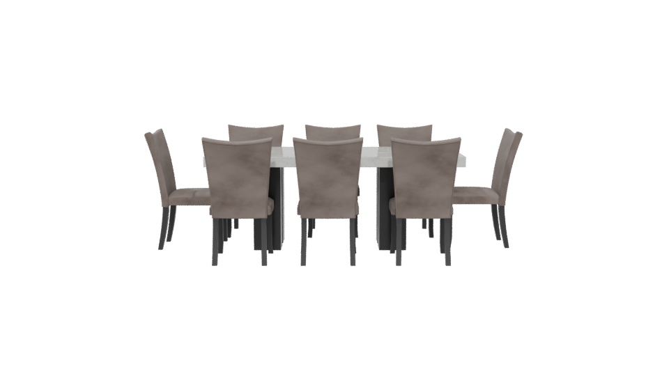 Rectangular Marble Dining Table 3D - Professional 3D Model Render 5