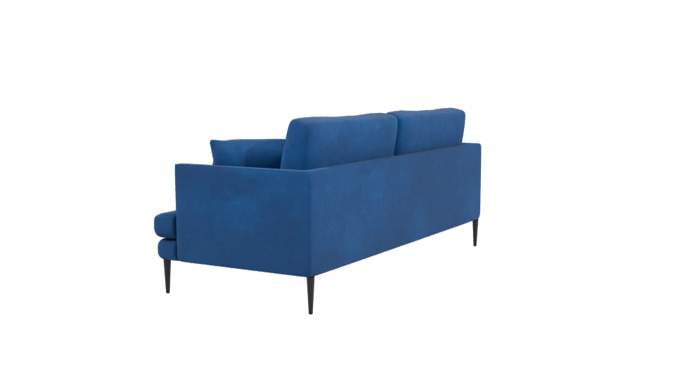Stylish Blue Sofa Model - Professional 3D Model Render 3
