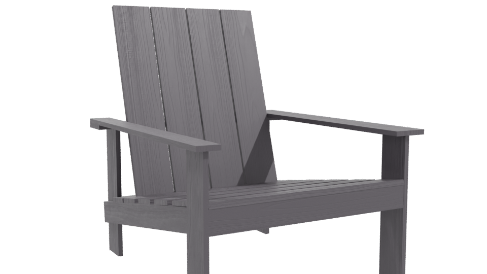 Stylish Wooden Outdoor Chair Model - Professional 3D Model Render 10