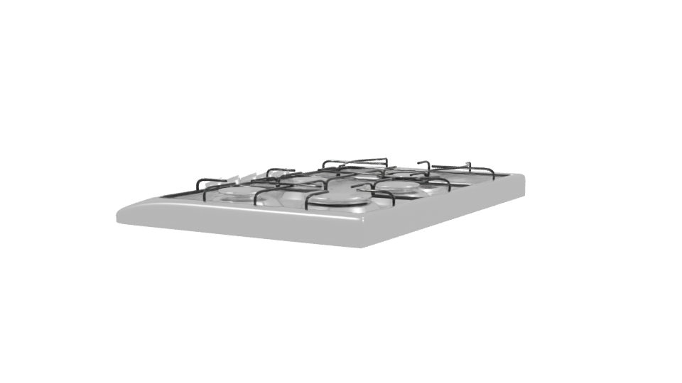 Stylish Modern Gas Cooktop 3D Model - Professional 3D Model Render 3