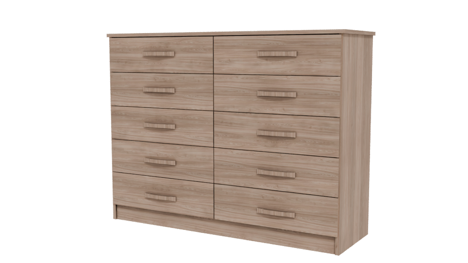 Contemporary Wooden Dresser Model - Professional 3D Model Render 12