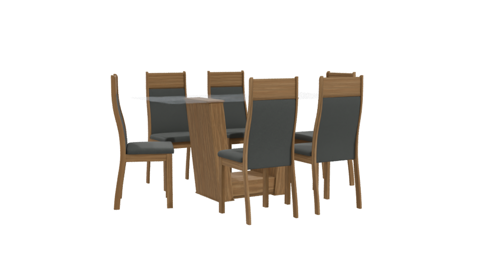 Elegant Modern Dining Table with Chairs 3D Model - Professional 3D Model Render 10