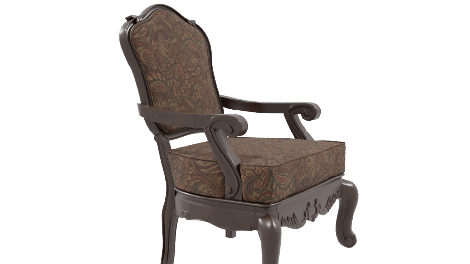 Vintage Upholstered Accent Chair 3D - Professional 3D Model Render 9
