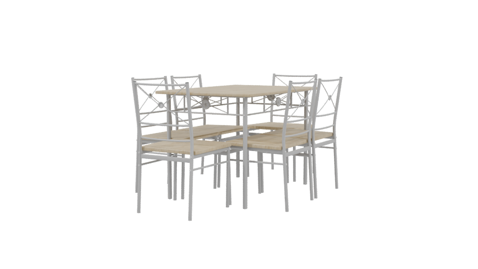 Stylish Dining Table Set 3D - Professional 3D Model Render 3