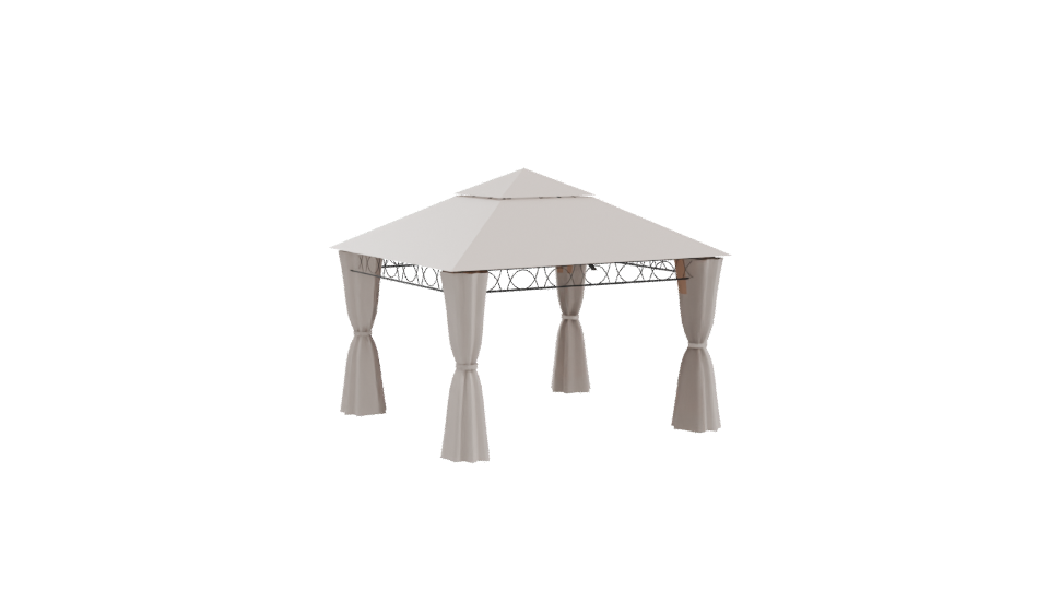 Elegant Outdoor Canopy Gazebo 3D Model - Professional 3D Model Render 10