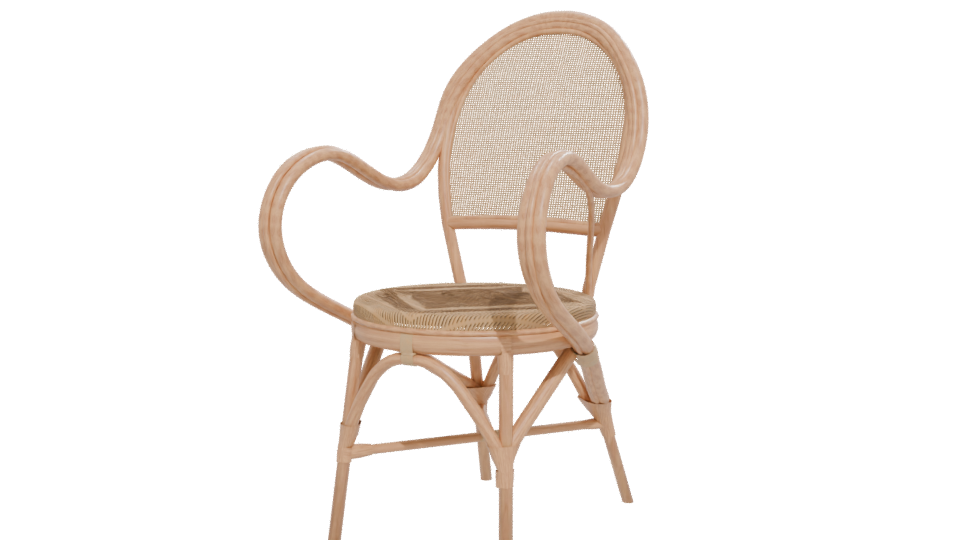 Elegant Wicker Dining Chair 3D Model - Professional 3D Model Render 12